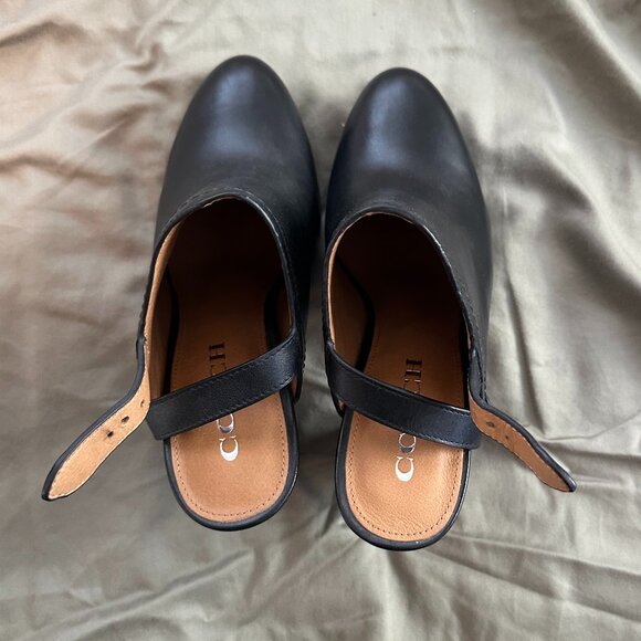 Coach Black Leather Platform Clog Heels – Size 6.5 – Like New - Picture 5 of 7